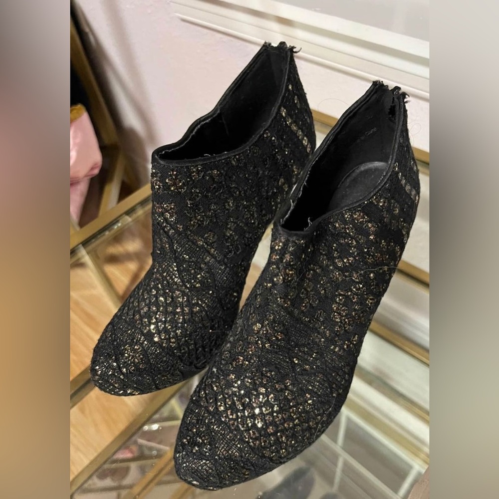 Sparkly Black Booties